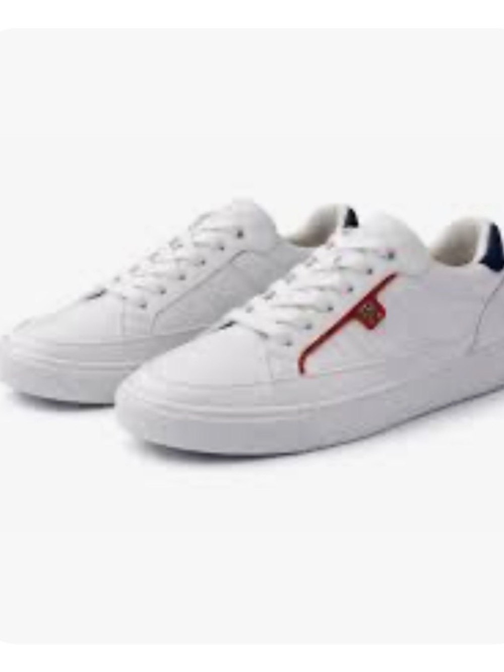 Tommy Hilfiger White Low-Top Sneakers with Red Trim “The Lancet”. Clean Line NIB